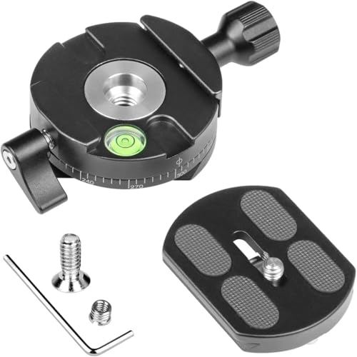 koolehaoda 360°パノラマ雲台、アルカスイススタイルプレートと水準器を備えたパノラマパンベース、デ..