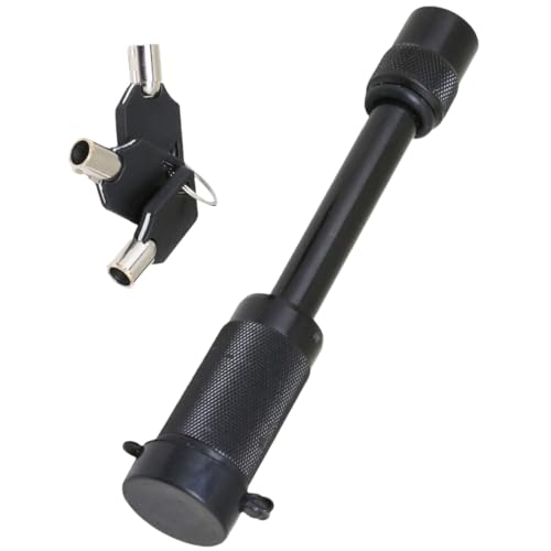 Aokyoung トレーラー ロックピン 牽引 5/8インチ トレーラー ヒッチロック 安全 カギ付 盗難防止 黒 鍵3個付ブラック