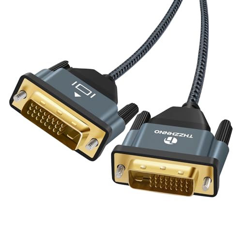 Thzzhnno DVI to DVI ケーブル 3M 、金メッキ & 編組オス DVI-D 24+1 - DVIケーブル、 2560x1600