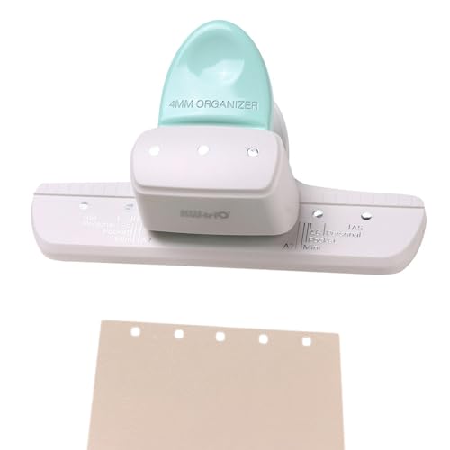 Renjzle ルーズリーフ穴パンチ パンチ 穴径4mm 軽量 持ち運び便利 デイリープランナー 調整可能な スクラップブッキング用品用 単語帳