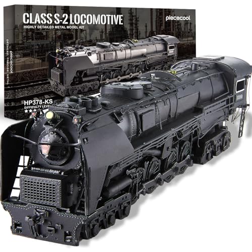 Piececoolピースクール 立体パズル 金属製 S-2型蒸気機関車 メタリックナノパズル 3dパズル 組み立て必要 接着剤不要 難易度3つ星