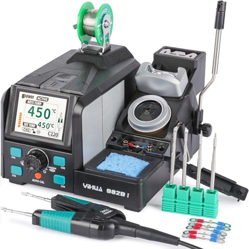 YIHUA 982D-I 精密ホットピンセットトハンダゴテ はんだごて 自動温度アジャスト スリープモード フル..