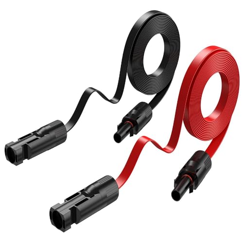 ESJNNK ソーラーパネル ケーブル 2枚入り ソーラーケーブル 延長 太陽光発電用 パネル接続 10AWG 窓フ..
