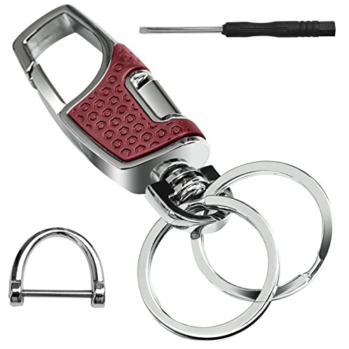 roseddy キーホルダー 車 キーリング メンズ おしゃれ 人気 カラビナ キーホルダー 鍵 キーオーガナイザー 金属製 高い耐久性 バイク