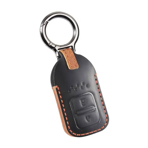 PIMOHI フリード キーケース 本革 適合ヴェゼル RU系 新型オデッセ スマートキーカバー 2ボタン シンプルデメタリックキーホルダー 軽