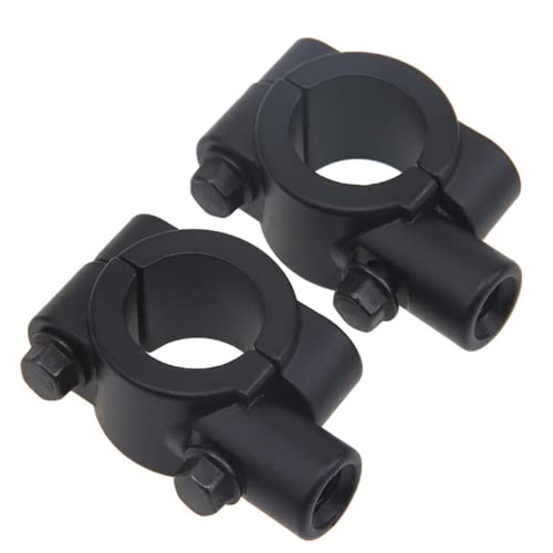 バイク ハンドル 22mm 汎用 ミラー ホルダー マウントホルダー アダプター クランプ 自転車 ハンドル 2個セット ブラック 8mm 正ネ