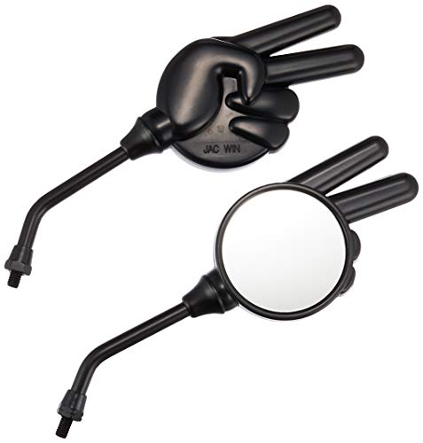 バイクパーツセンターBike Parts Center バイクミラー ミニジャンケンミラー ヤマハ逆ネジ8mm 左右セット 黒 ヤマハ ジョグ