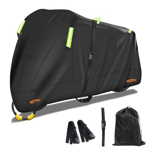 バイクカバー 原付カバー 厚手 50cc 2500cc 大型対応 防水 耐熱 UVカット 防雨 防風 防埃 防雪 警告反射テープ バイク用レイン