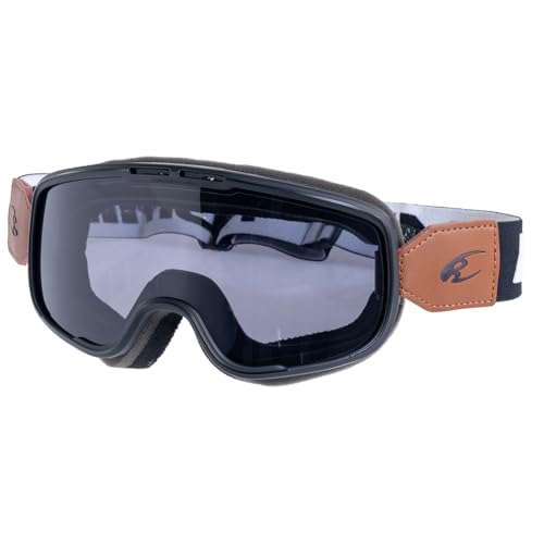 コミネKOMINE バイク用ゴーグル メガネ対応 紫外線99%カット 本革 HK-500 Black Smoke Free