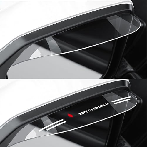 KENASTA 三菱対応 サイドミラーバイザー 2組 4枚入 雨雪防止シールド 撥水加工 ドアミラー バイザー 保護カバー 車用 外装アクセサリ