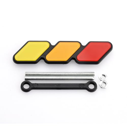 車フロントグリル 三色 グリルバッジ イエロー/オレンジ/レッド バッジジエンブレム 適合 車のスタイリング