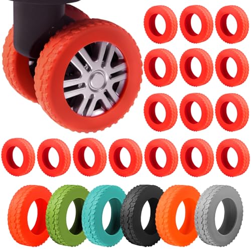 Hanrey 16個 静音オフロードスタイル キャスターカバー スーツケース 車輪カバー キャリーバッグホイー..