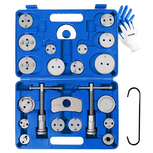 ATPEAMブレーキキャリパー圧縮ツールヘビーデューティキャリパーコンプレッサーキット24PCSブレーキスプレッディングツール(2)