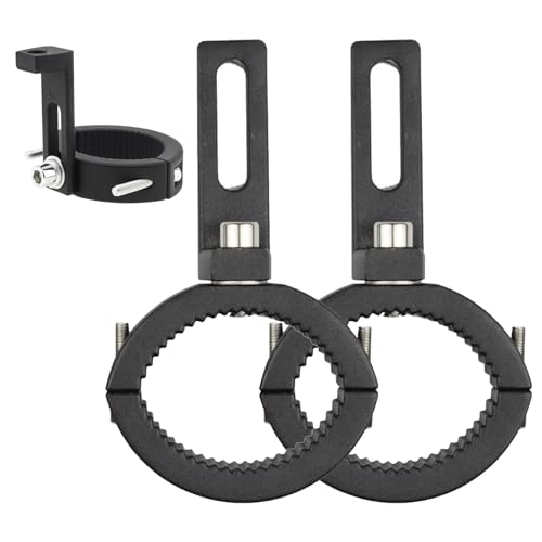 YFFSFDC バイク ヘッドライトステー 作業灯 ブラケット 2個セット 穴あけ不要 取付簡単 フォグランプステー ブラケット 固定器具 ハン