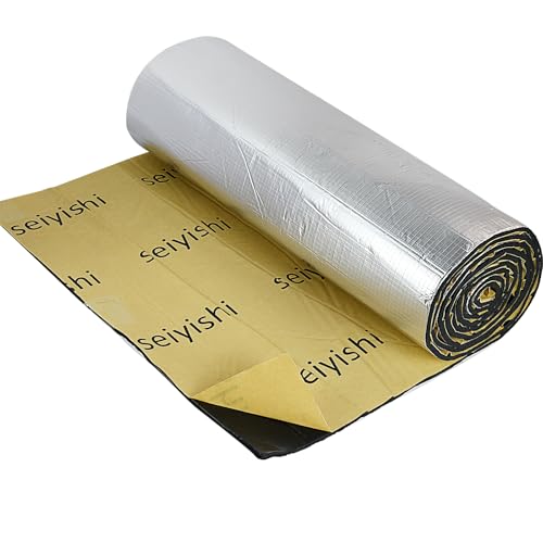 seiyishi 断熱マット 車用 デッドニング 300cm*50cm 厚さ5mm 断熱材 アルミ箔 シルバートーン 防音マット 熱反射 吸音