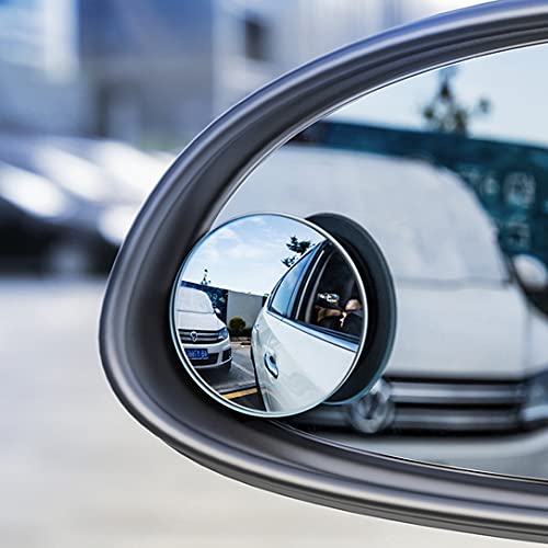 Wolfride 2枚入り 車用補助ミラー サイドミラー サブミラー 車用 円形補助ミラー 後方確認ミラー 360度 角度調整 死角解消 車用ブ