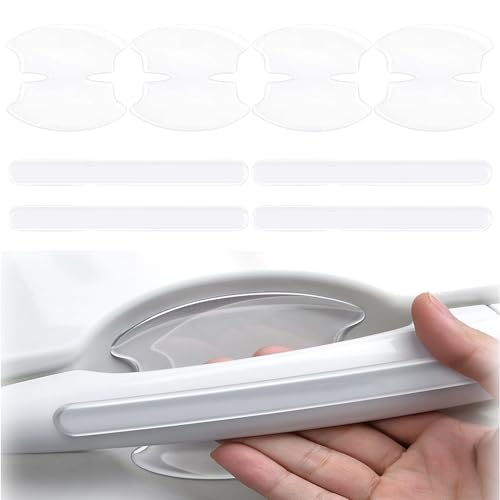 Aquafix ドアハンドル プロテクター 8個セット 透明材質 ドアスロットマット 保護フィルム アクセサリー ひっかき傷 傷防止 防水 塗装