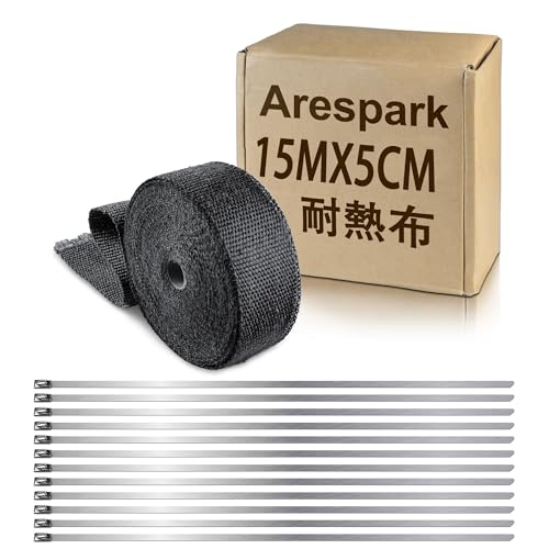 耐熱布 サーモ バンテージ アレスパークArespark 5cm x 15m グラスファイバー ガラス繊維 耐熱1600℃ エキマニ エキゾース