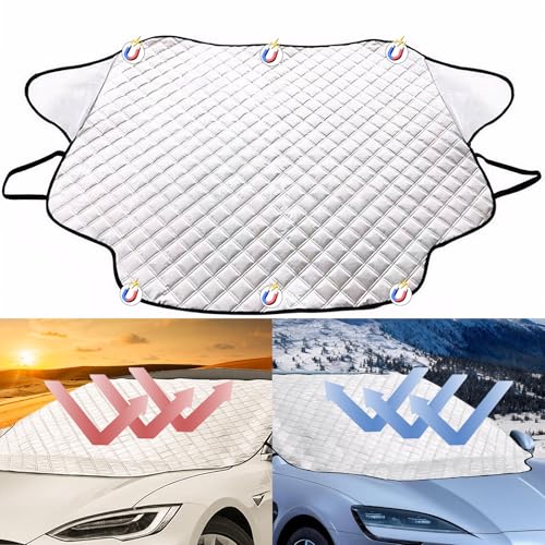 ANZOBEN フロントカバー 車 カーフロントカバー サンシェード 日よけ 厚手 5重構造 撥水加工 内蔵磁石 ..