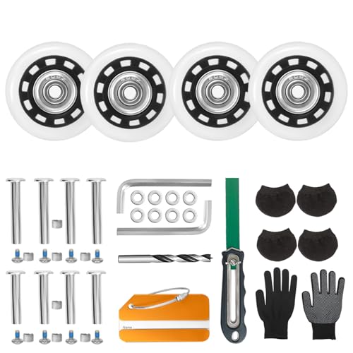 joyhcowスーツケース キャスター 交換 4個セット45mm ゴム 透明色 スーツケース タイヤ 静音 キャスタ..