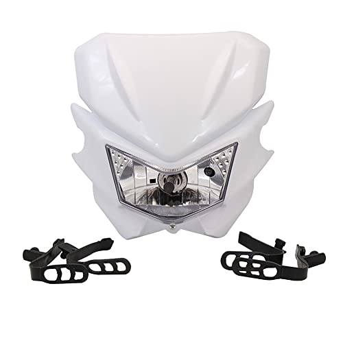YIBO に適用 バイク ヘッドライト オフロードバイク カブ ヘッドライト バイク マスク 12V 35W 白