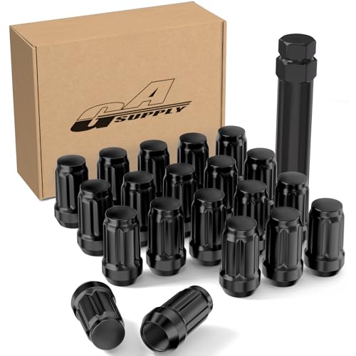 GAsupply ホイールロックナット M12 x P1.5 高さ35mm テーパー座60° 花形ナット 19HEX/21HEXソケット付 スチ