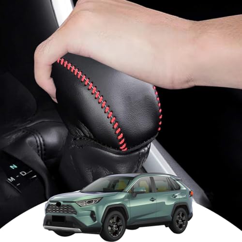 solaay シフトノブカバー 新型RAV4&RAV4 PHV XA50系 針仕事不用 ギアシフトノブ カバー レザー製 汚れ防止 引っかき傷対