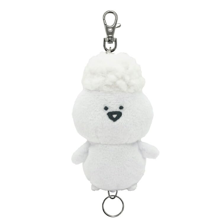 エスケイジャパン キーチェーン お文具といっしょ ぬいぐるみリールキーカバー 寝起き頭爆発