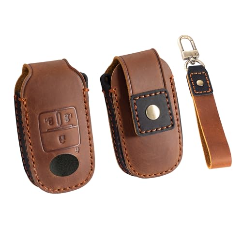 PIMOHI キーケース マートキーケース キーカバー タント キーカバー キーホルダー 軽量 ブラウン