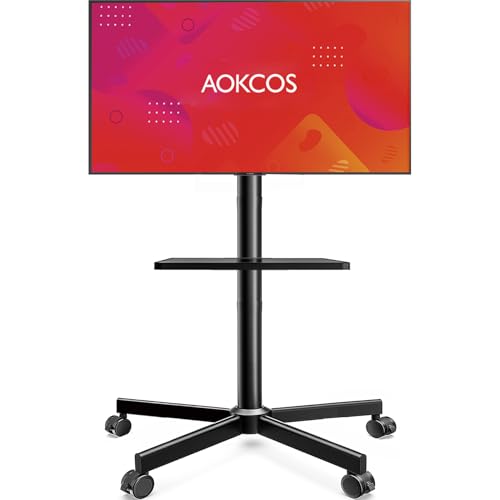 AOKCOS テレビスタンド 移動式テレビスタンド テレビカート 32-65インチテレビ対応 高さ調整可 チルト..