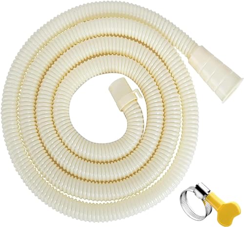 洗濯機排水ホース 洗濯機用ホース 延長ホース PVC ホースクランプ付き ワンタッチ接続 洗濯機専用 抜け..
