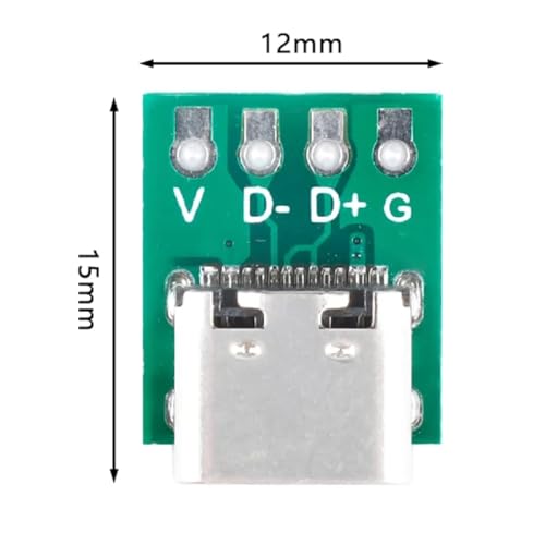 PENGLIN 10個 USB 3.1 Type Cメス PCB テストソケット コネクタボードDIY シリアル基本配線 USB Type C配