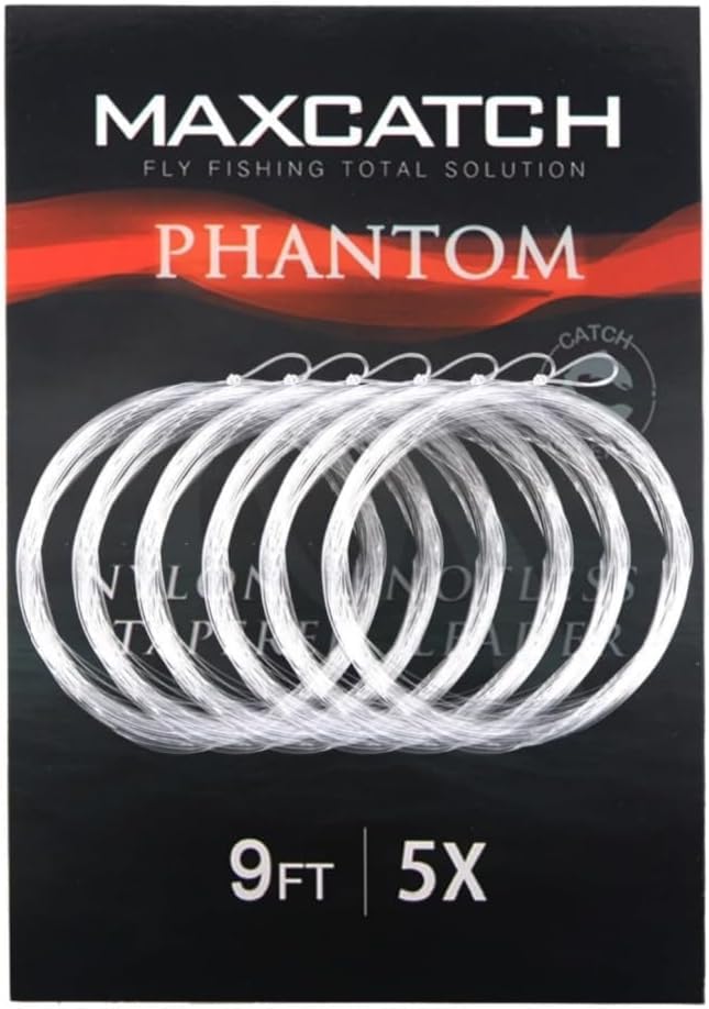 M MAXIMUMCATCH Maxcatch 6枚1パック フライリーダー リーダーライン フライライン ループ付き 7.5ft/9ft/12
