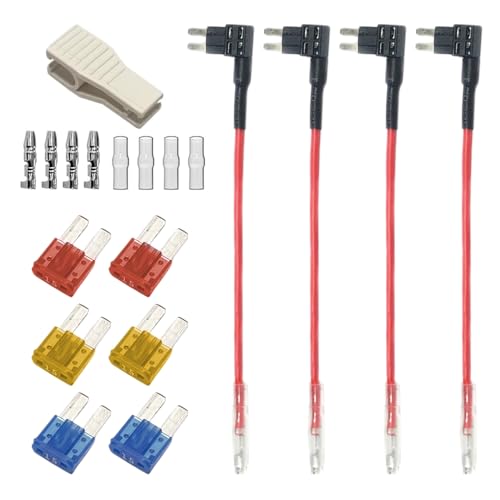 Micro2小型回路ヒューズタップ キット ワイヤーハーネス付き自動車フラットタイプブレードヒューズホルダー 自動車ブレードヒューズ ブレードヒ