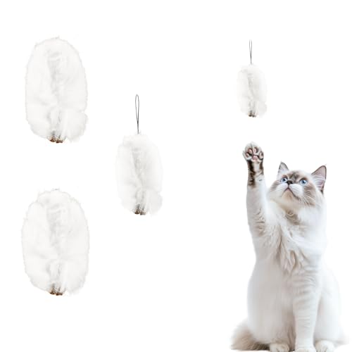 交換用ヘッドのみ含む 3 of Ni 猫じゃらし うさぎの毛 天然毛 ねこじゃらし またたび ふわふわの毛玉 無添加 天然 ウサギ 毛 ストレス