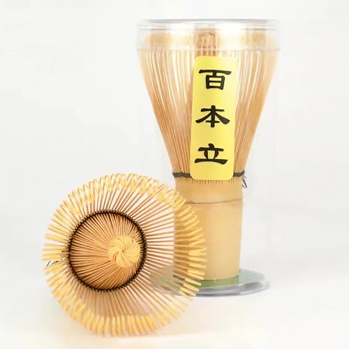 冴葉亭 茶せん 百本立 茶筅 竹製 茶筌 茶道具 抹茶 粉末 泡立て器 抹茶ブレンダー 茶道ツール 茶道用 100本立 - 初心者向け、クリーン