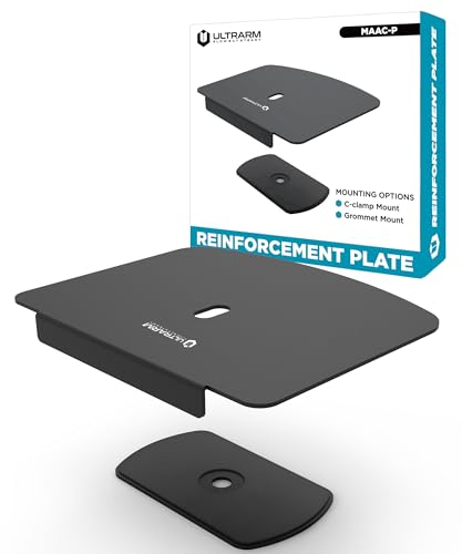 ULTRARM モニターアーム 補強プレート 取付部硬さ強化対策 天板補強 傷防止 デスク保護 滑り止めシート付き 黒 MAAC-P