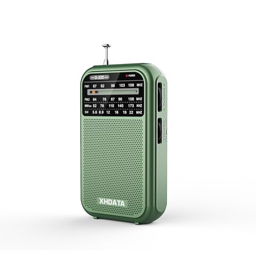 XHDATA D220 ラジオ 小型 AM/FM 短波ラジオ ワイドFM対応 携帯ラジオ ポケットラジオ ポータブルラジオ 高感度 大音量 単3