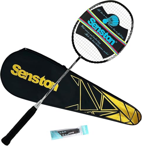 Senstonバドミントンラケット S370 軽量カーボンファイバー製のバドミントンラケット グリップサイズ 5..