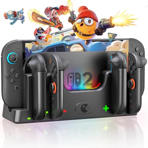 2025新登場Wenocally Switch 2 ジョイコン用 充電スタンド 最大6台のスイッチ ジョイコンの同時充電に対応 収納 一体型 L