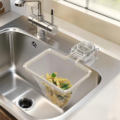 Homspark 三角コーナー いらず 強力吸盤 サンカクコーナー水切りネット ホルダー シンク ゴミ受け キッチン 生ゴミ処理 水切りネット