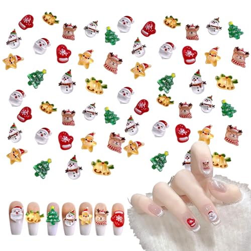 ネイルパーツ クリスマス 約70セット 可愛い サンタ 雪だるま クリスマスツリー トナカイ ベル 3D 立体 大きい ネイルパーツ ストーン