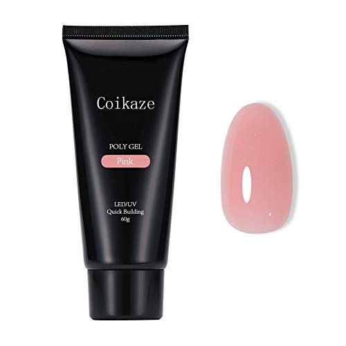 Coikaze ポリジェル 単品 ジェルネイル 長さだしジェル 60g入り 初心者にも使える UV・LED対応 ピンク