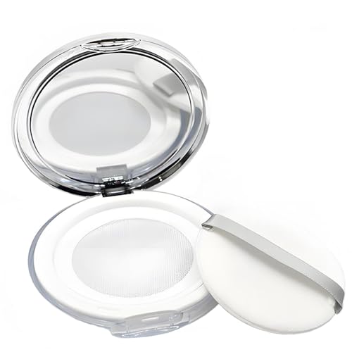 XIANFQNKJ パウダーケース シルバー5g超薄型鏡付き 旅行用 詰替え容器 メッシュ付き パフ付き コスメ用BBクリームファンデーションケ