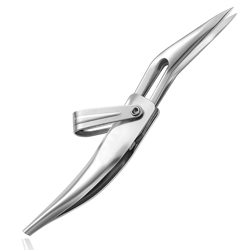 DUROX 精密ピンセット 折りたたみ式キーホルダー付き 携帯用ステンレス工具｜極細・先曲り先端で小さな..