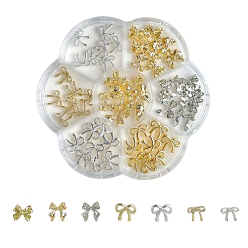 ネイルパーツ リボン 3D 立体 蝶結び メタルパーツ シルバー ゴールド ネイルアートパーツ 可愛い ジュ..