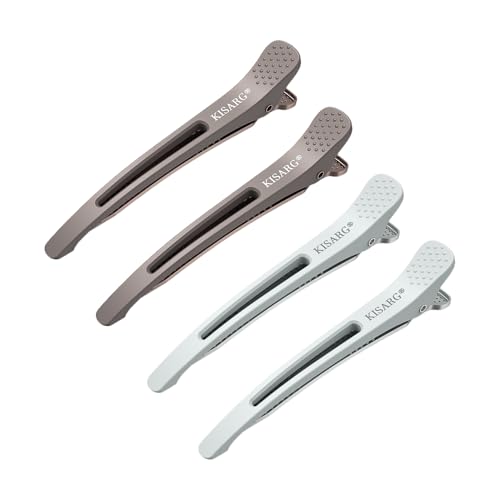 KISARG ダッカール メンズ レディーズ兼用 ヘアピン ヘアクリップ 美容師 プロ用 前髪 髪留め クリップ ブロッキング 跡がつかない 大