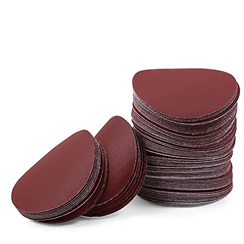 LEONTOOL サンドペーパー サンディングペーパー #600 100枚 75mm*75mm マジック式 丸型 赤 研磨用 木工..