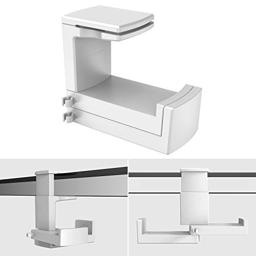 川の信芸 ヘッドホンスタンド 2台を同時に掛ける 360度回転式 ダブルフック ヘッドホンハンガー 省スペ..