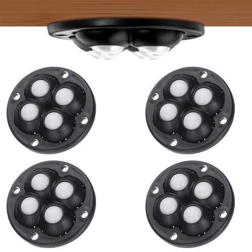 キャスター 粘着テープ式 ナイロン車輪ボール ミニ キャスター ボール 4個セット 耐摩耗性 静かに移動 ..